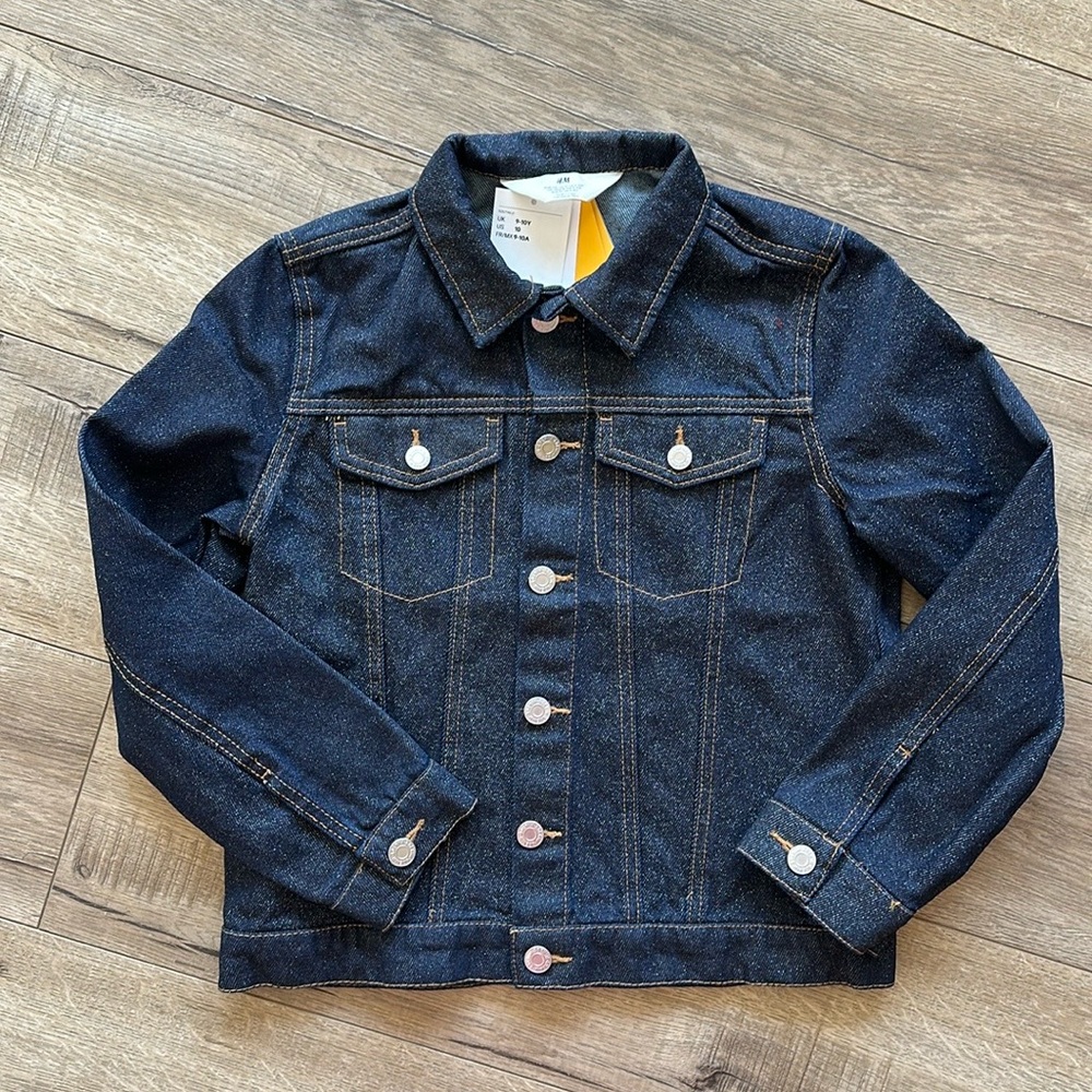 H&M glittery denim jacket - size 10Y